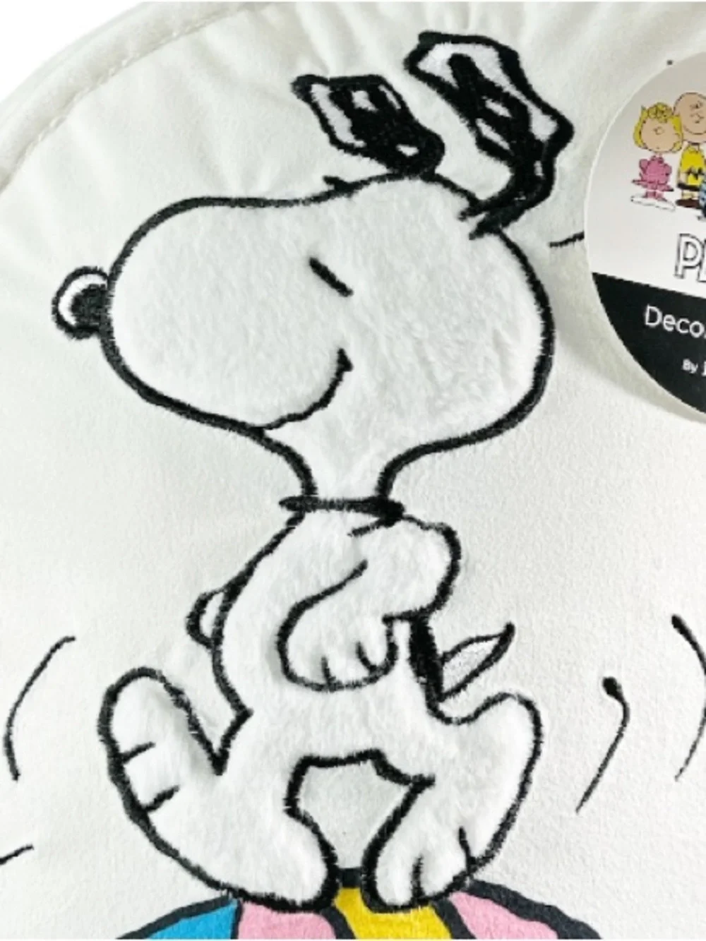 NEW Peanuts SNOOPY EASTER WHITE PILLOW with Multicolor Egg🐣
